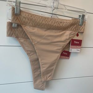 NWT Thinx women’s tanga thong panties set of 2 size 3X new period absorbing
